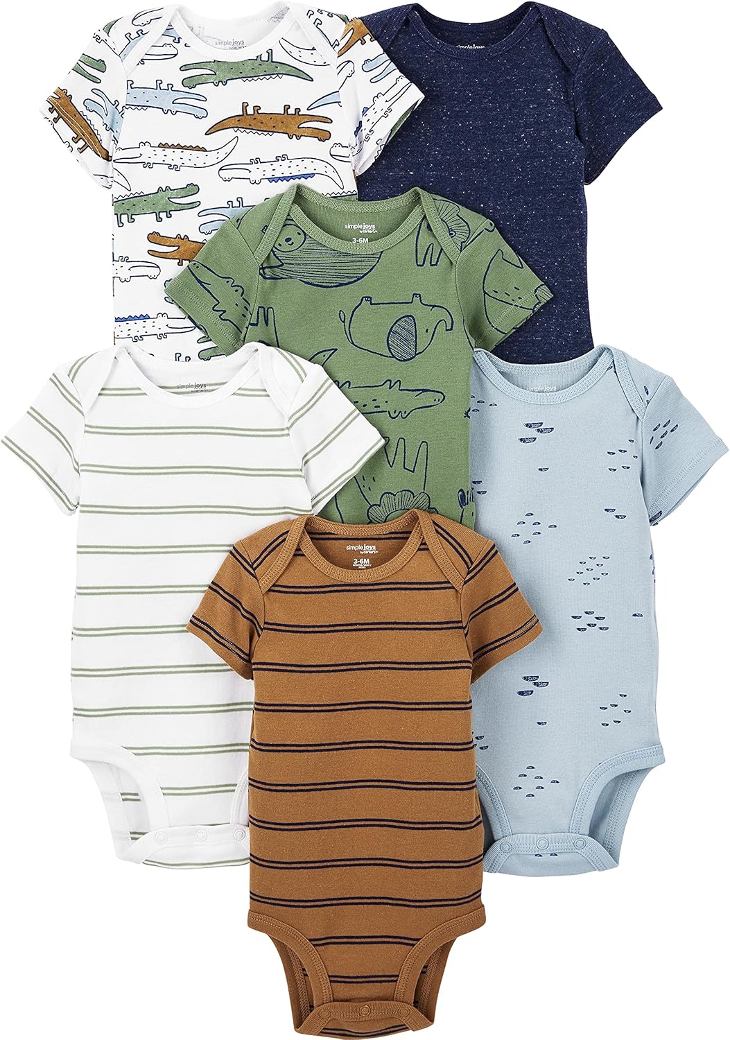 Simple Joys by Carter's baby-boys 6-pack Short-sleeve Bodysuit - Image 2