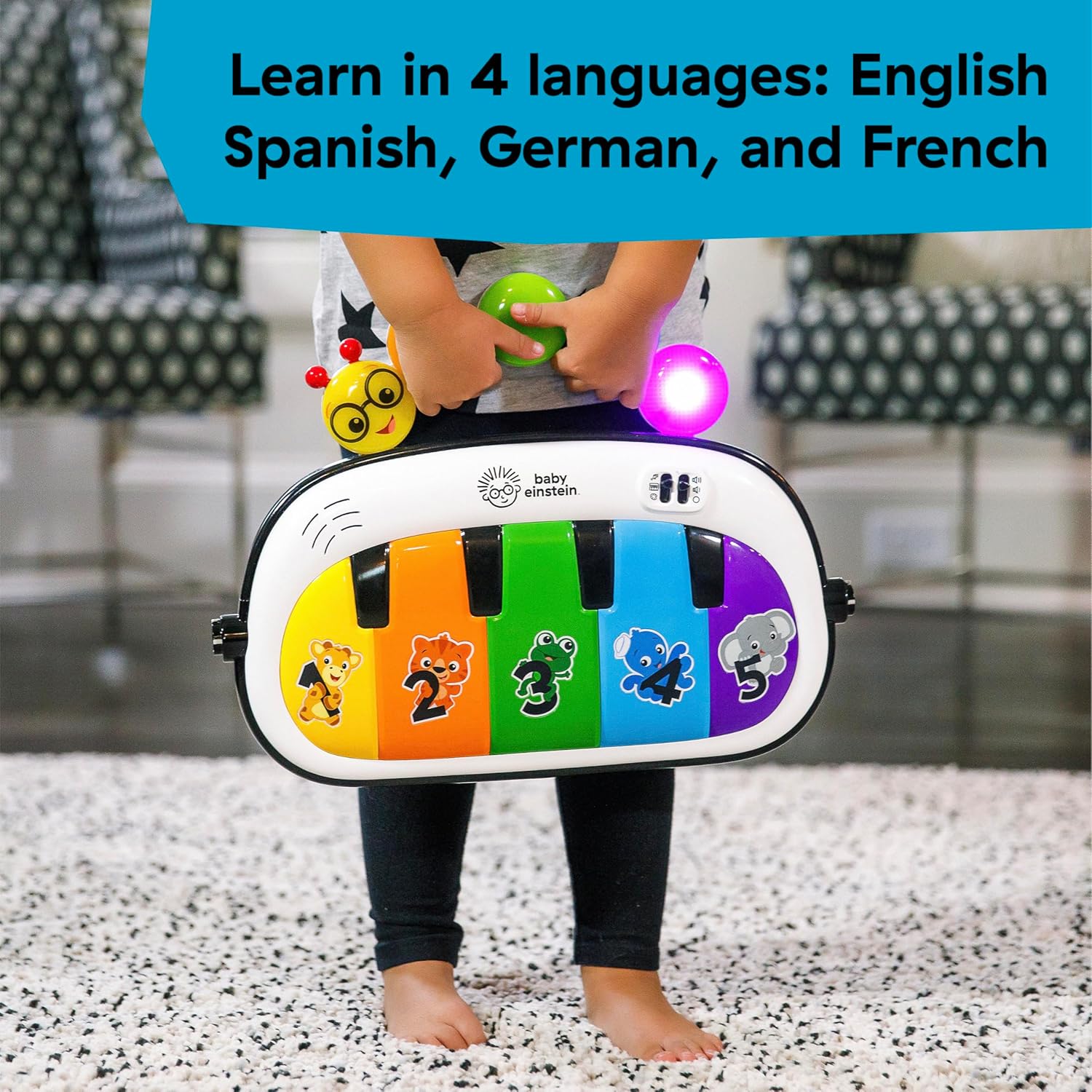 Baby Einstein 4-in-1 Kickin' Tunes Music and Language Play Gym and Piano Tummy Time Activity Mat - Image 11