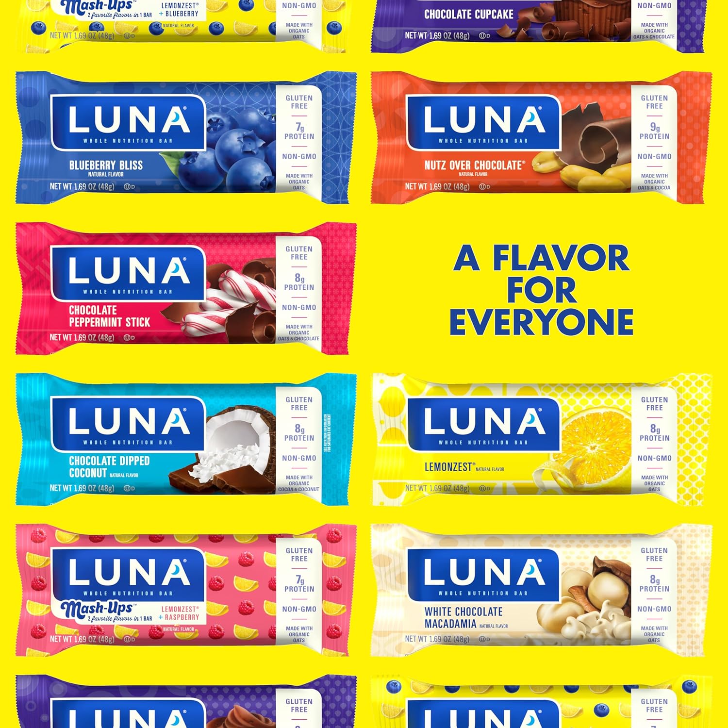 Clif Bar Luna Minis Energy Bar - Box of 12 1.69oz (48g) Bars (Lemon Zest) - Image 11
