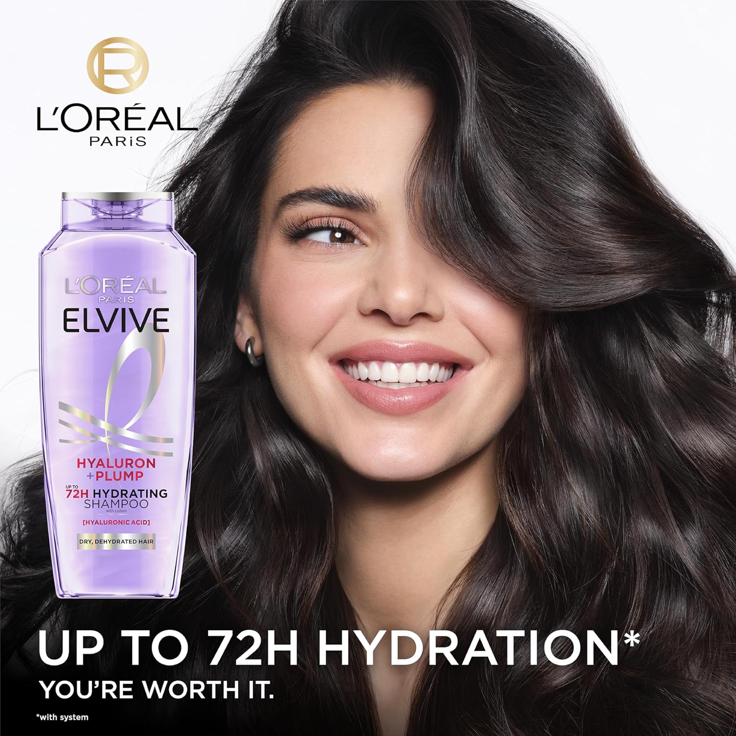 L'OREAL PARIS Elvive Hyaluron Plump Hydrating Shampoo for Dehydrated, Dry Hair Infused with Hyaluronic Acid Care Complex, Paraben-Free, 12.6 Fl Oz - Image 4