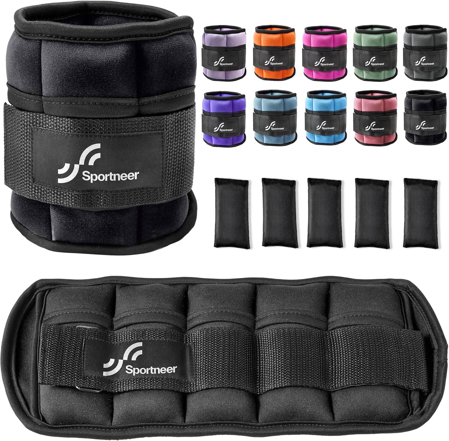 Sportneer Adjustable Ankle Weights 1 Pair 2 4 6 8 10 Lbs Leg Weight Straps for Women Men, Weighted Ankle Weights Set for Gym,Fitness, Workout,Walking, Jogging,1-5 lbs Each Ankle, 1 Pair 2-10 lbs - Image 2