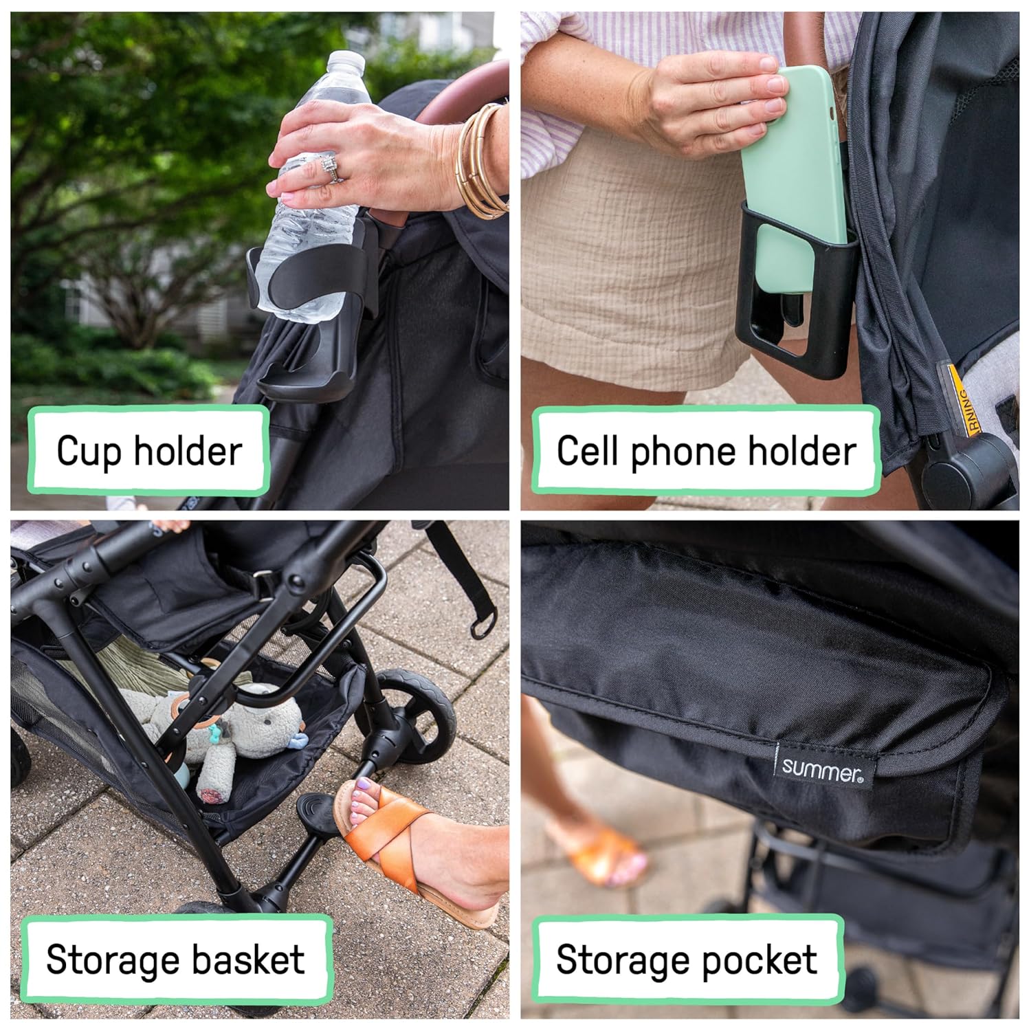 Ingenuity 3Dquickclose CS+ Compact Fold Stroller – Lightweight Stroller with Oversized Canopy, Extra-Large Storage and Compact Fold, Gray - Image 8