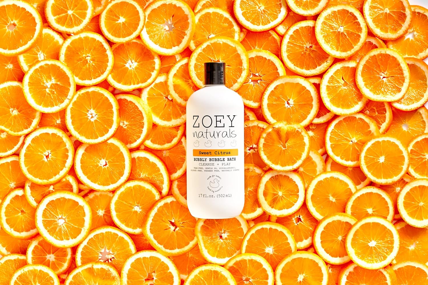 Zoey Naturals - Sweet Citrus Bubble Bath for Kids & Babies - Organic Tear-Free, Non-Toxic Toddler Soap with Moisturizing Aloe & Avocado Oil - Long Lasting Bubbles - Made in USA, 17 oz - Image 8