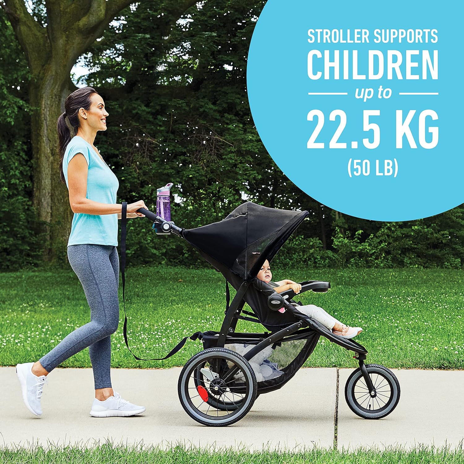 Graco FastAction Jogger LX Stroller - Drive, Convenient One-Hand Fold, ICS Compatible, Ideal for Parents on the Go - Image 8