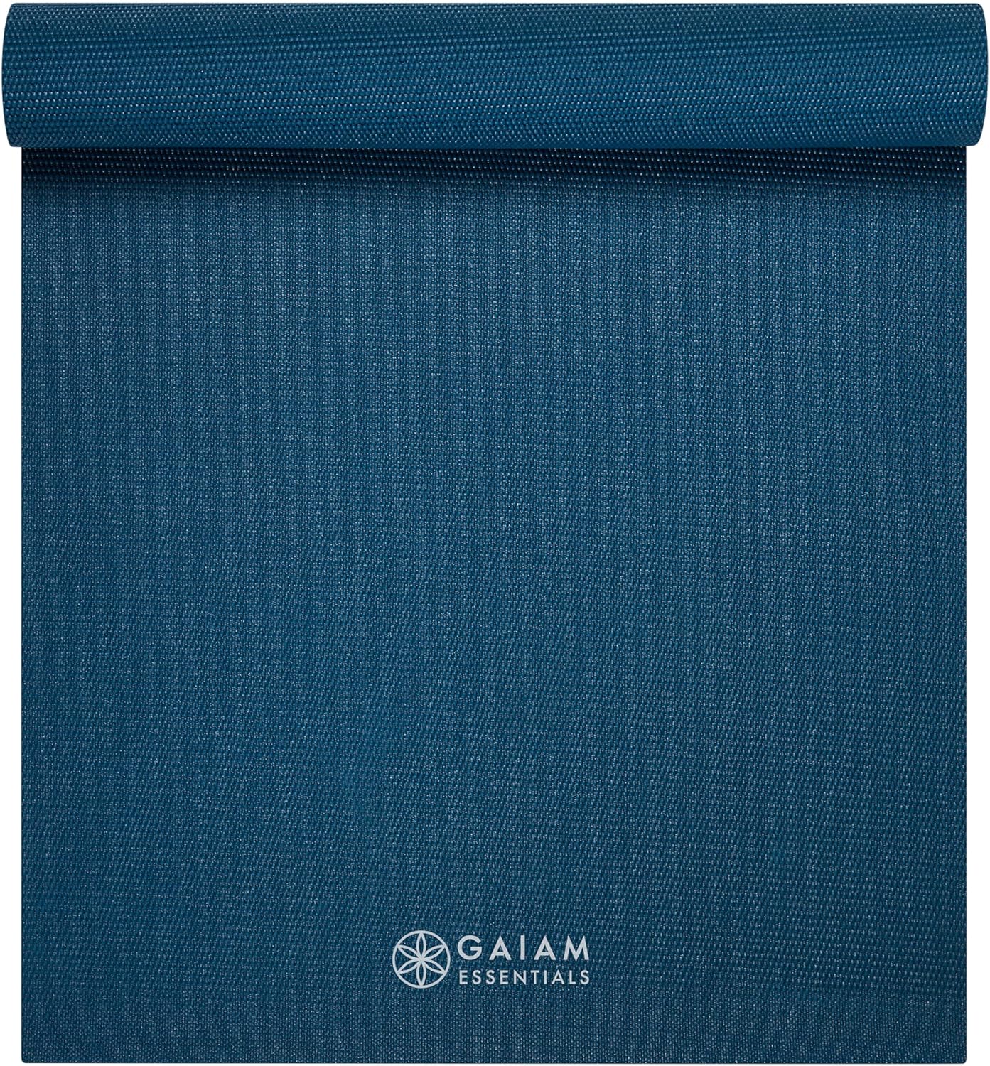 Gaiam Essentials Premium Yoga Mat with Yoga Mat Carrier Sling (72"L x 24"W x 1/4 Inch Thick) - Image 2