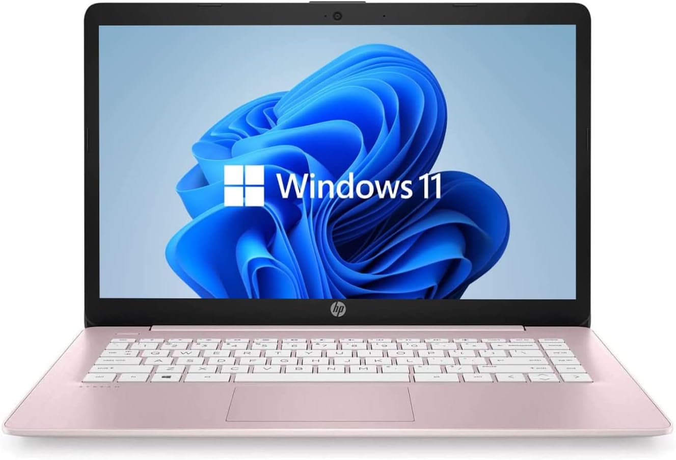 HP 14" HD Laptop, Windows 11, Intel Celeron Dual-Core Processor Up to 2.60GHz, 4GB RAM, 64GB SSD, Webcam, Dale Pink (Renewed) - Image 2