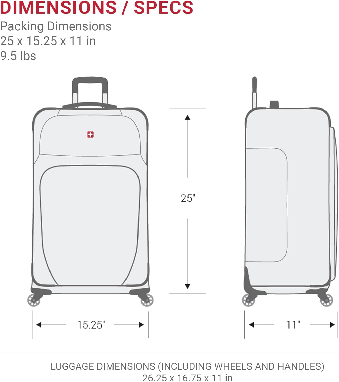 SwissGear Sion Softside Expandable Luggage, Blue, Checked-Medium 25-Inch - Image 7