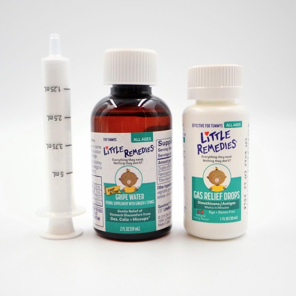 Little Remedies, New Baby Essentials Kit, 6 Newborn Essentials, Saline Nasal Spray, Gas Relief Drops, Gripe Water, Fever Reliever, & Diaper Ointment - Image 8