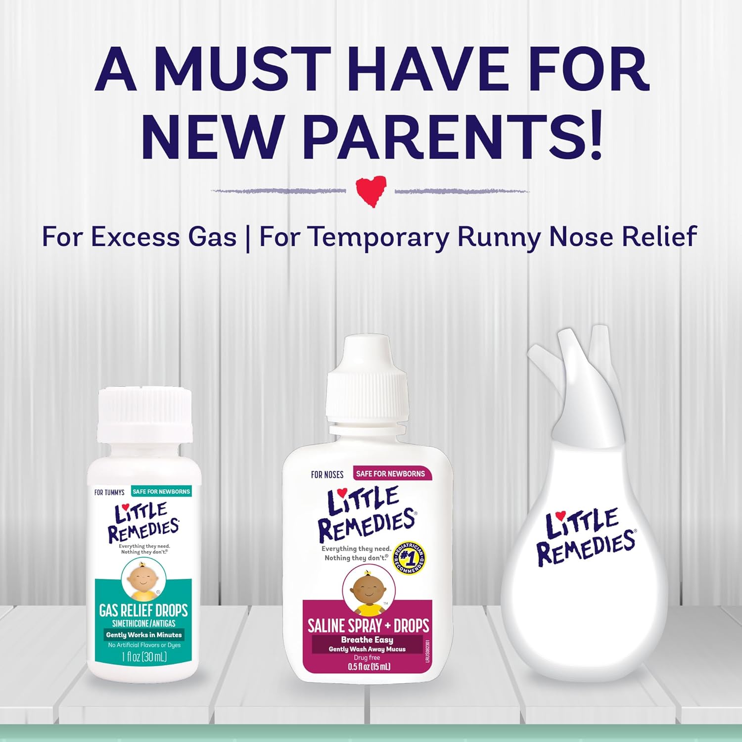 Little Remedies, New Baby Essentials Kit, 6 Newborn Essentials, Saline Nasal Spray, Gas Relief Drops, Gripe Water, Fever Reliever, & Diaper Ointment - Image 3