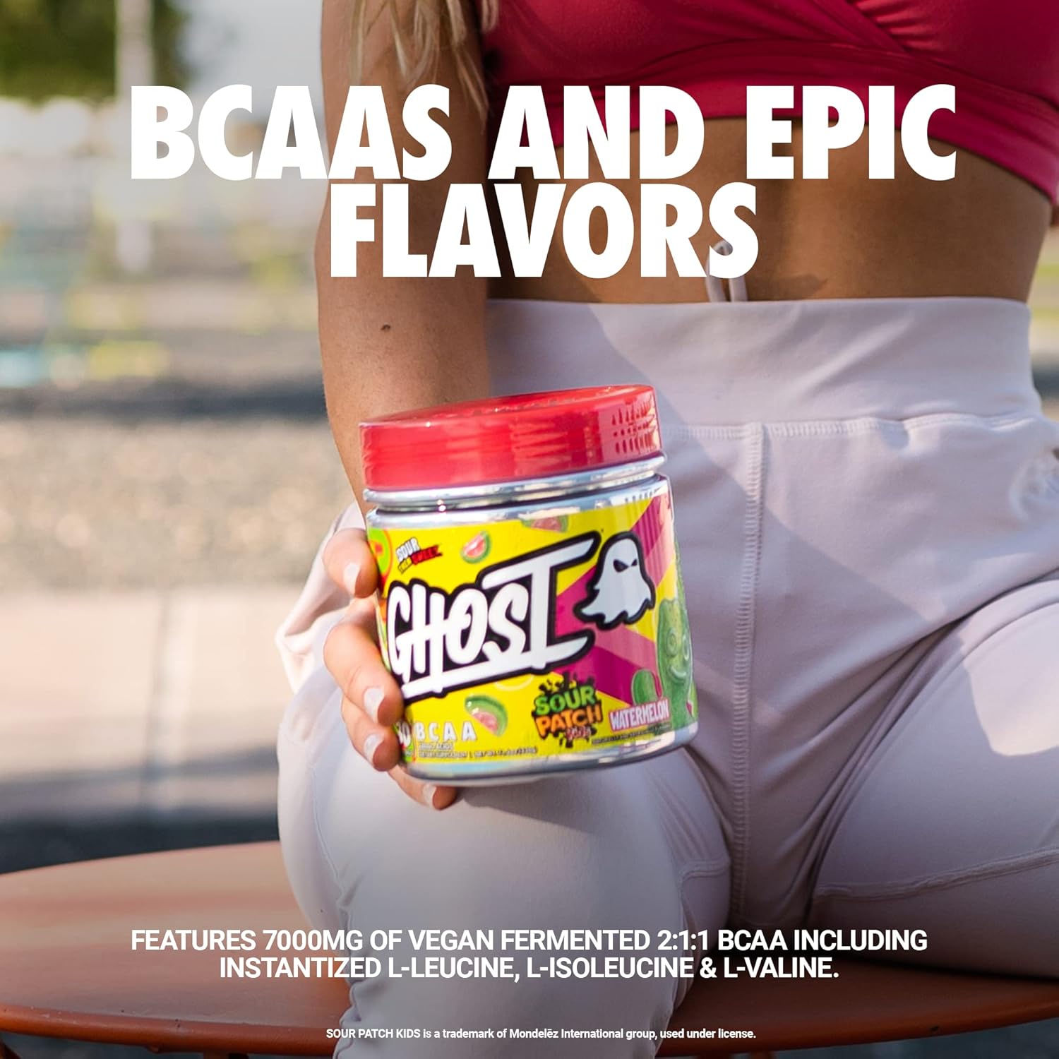 GHOST BCAA Powder Amino Acids Supplement, Sour Patch Kids Watermelon - 30 Servings - Sugar-Free Intra, Post & Pre Workout Amino Powder & Recovery Drink, 7G BCAA - Image 3