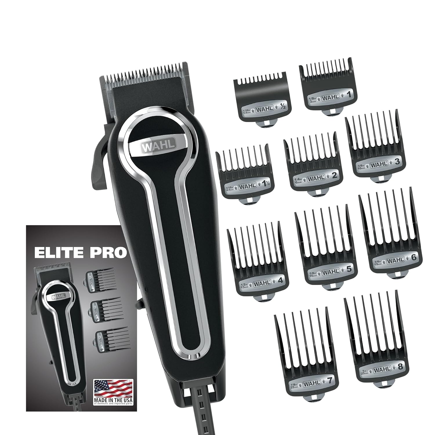 Wahl USA Elite Pro High-Performance Corded Home Haircut & Grooming Kit for Men – Electric Hair Clipper – Model 79602M - Image 2