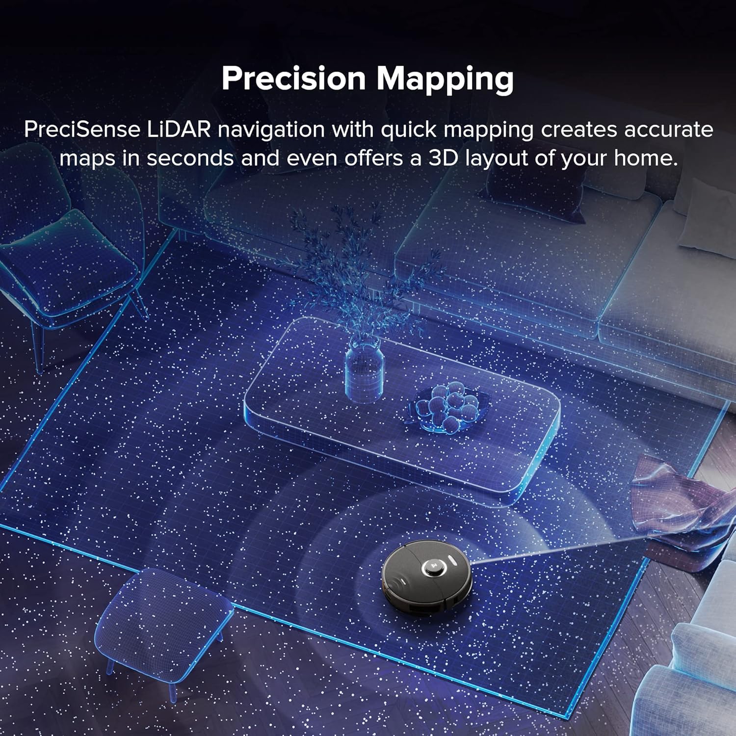 roborock S8 Pro Ultra Robot Vacuum and Mop, Auto Drying, Auto Mop Washing, Self Emptying, Self Refilling, Liftable Dual Brush & Sonic Mop, 6000Pa Suction, Obstacle Avoidance(RockDock Ultra Series) - Image 9