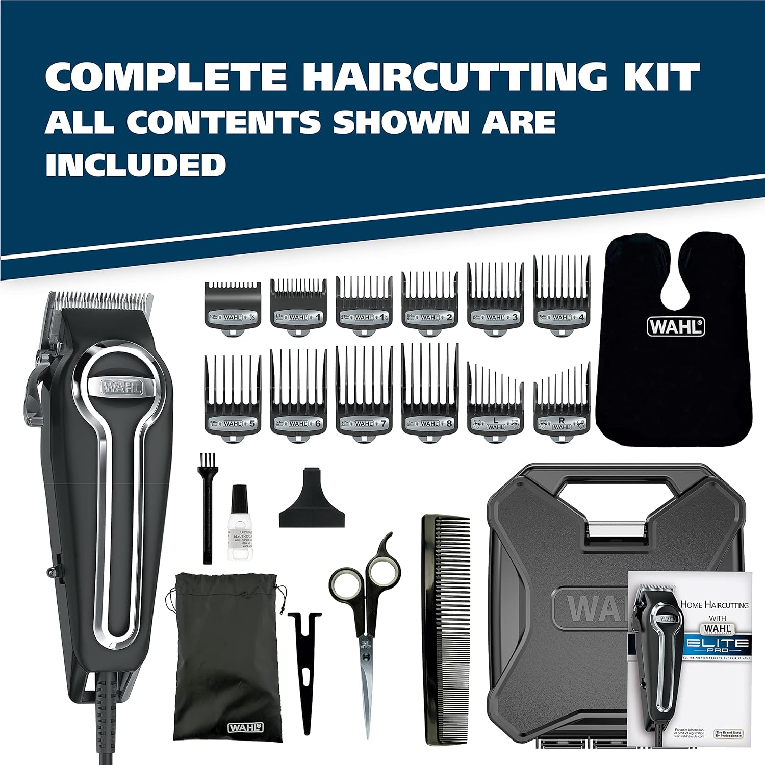 Wahl USA Elite Pro High-Performance Corded Home Haircut & Grooming Kit for Men – Electric Hair Clipper – Model 79602M - Image 8