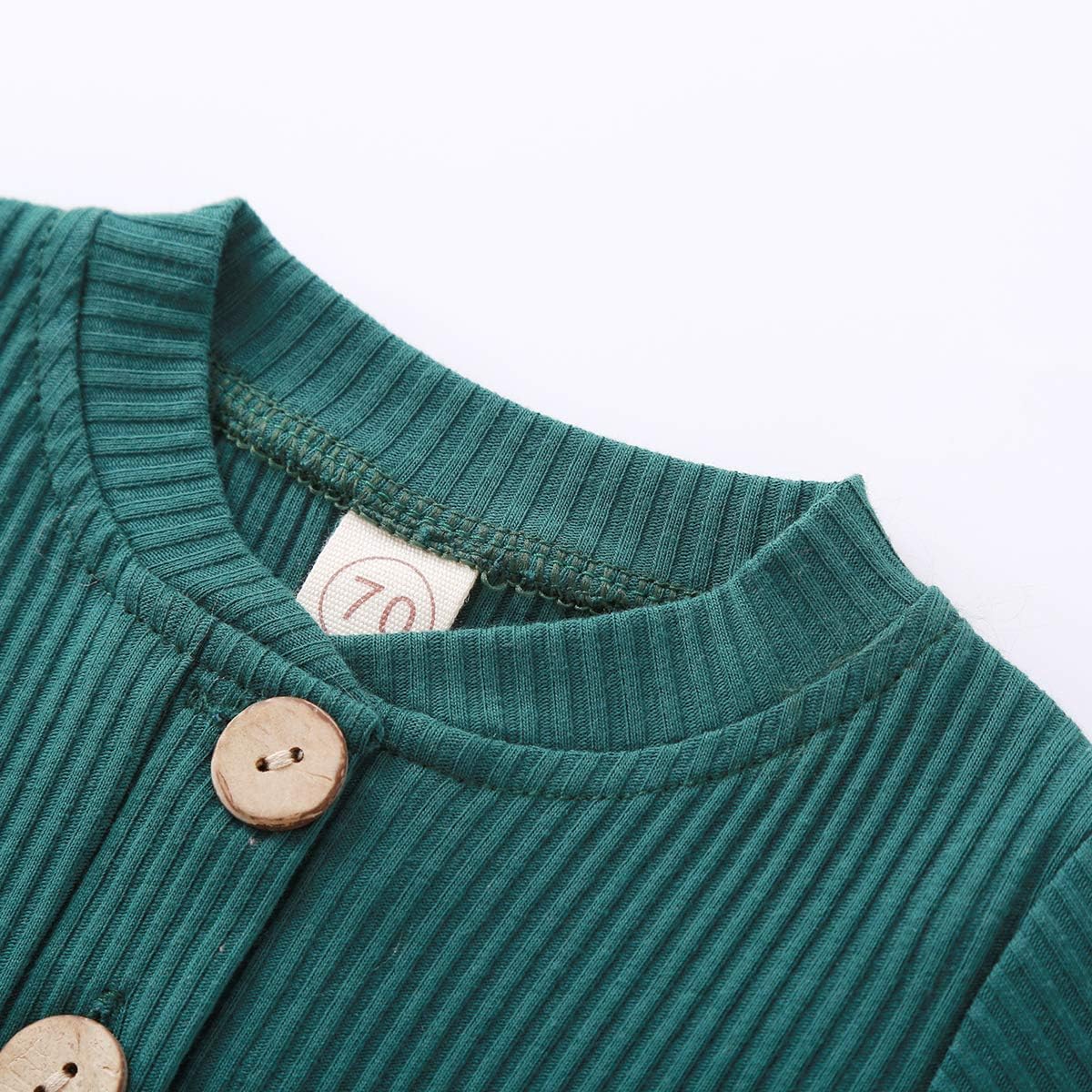 Newborn Baby Boy Girl Clothes Ribbed Knitted Cotton Long Sleeve Romper Long Pants Solid Color Fall Winter Outfits - Image 4