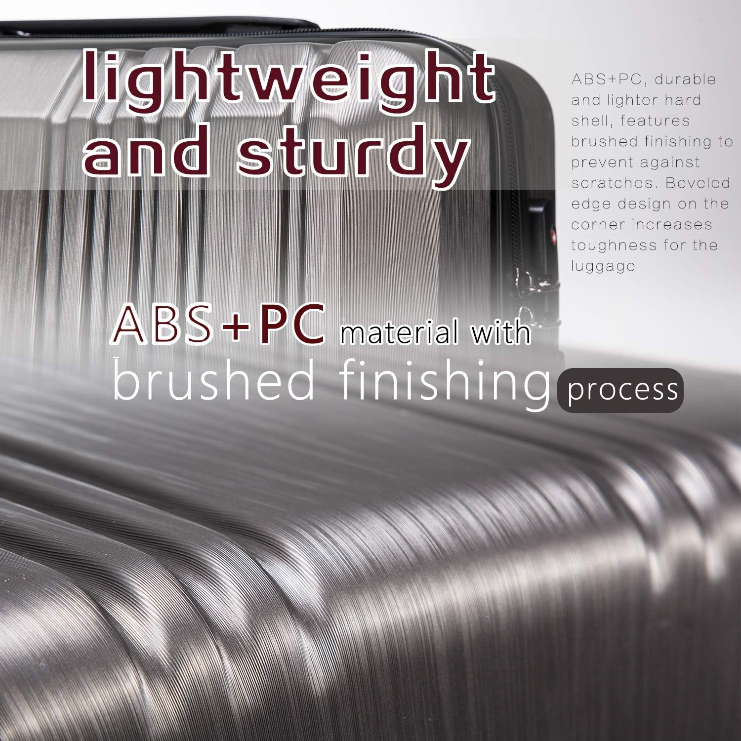 Coolife Luggage Expandable Suitcase PC+ABS 3 Piece Set with TSA Lock Spinner 20in24in28in - Image 4