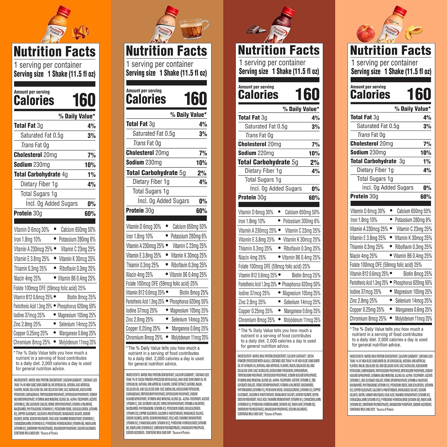 Premier Protein, Protein Shake, 8 Flavor Variety Pack, 30g Protein, 1g Sugar, 24 Vitamins & Minerals, Nutrients to Support Immune Health 11.5 Fl Oz (8 Pack) - Image 6