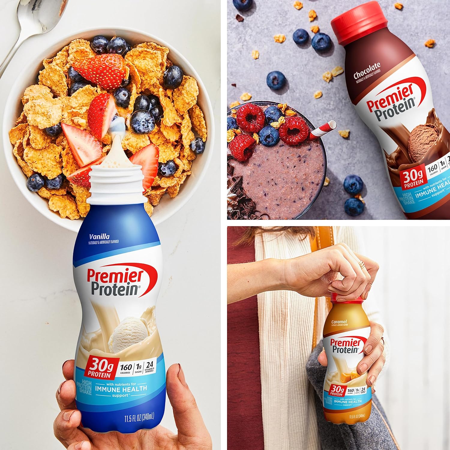 Premier Protein, Protein Shake, 8 Flavor Variety Pack, 30g Protein, 1g Sugar, 24 Vitamins & Minerals, Nutrients to Support Immune Health 11.5 Fl Oz (8 Pack) - Image 7